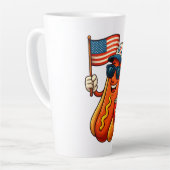 4 juli Hotdog Grappige Patriottische Vlag VS Latte Mok (Linkerhoek)