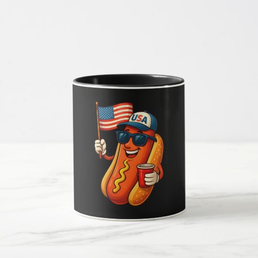 4 juli Hotdog Grappige Patriottische Vlag VS Mok (Midden)