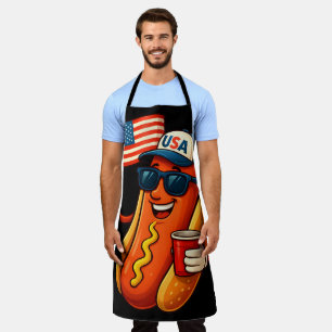 4 juli Hotdog Grappige Patriottische Vlag VS Schort