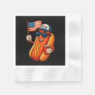 4 juli Hotdog Grappige Patriottische Vlag VS Servet
