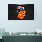 4 juli Hotdog Grappige Patriottische Vlag VS Spandoek (Beurs)