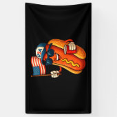 4 juli Hotdog Grappige Patriottische Vlag VS Spandoek (Verticaal)