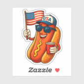 4 juli Hotdog Grappige Patriottische Vlag VS Sticker (Vel)
