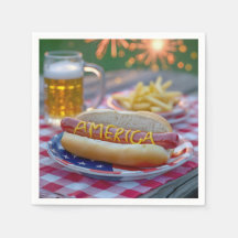 4 juli hotdog met bier en friet