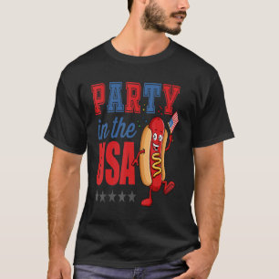 4 juli hotdog party in de VS vlaggen kleding T-shirt