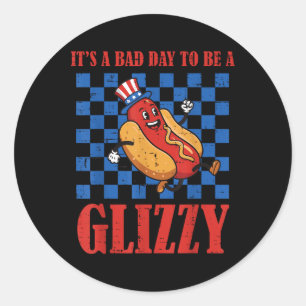 4 juli hotdog slechte dag om glanzende grappige Ma Ronde Sticker