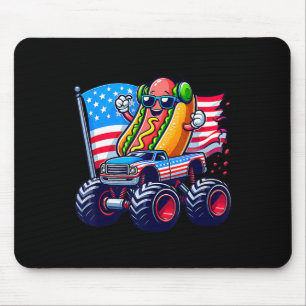 4 juli Hotdog Sungles Monster Truck Amerikaans Muismat