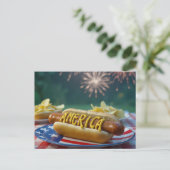 4 juli Hotdog Viering Briefkaart (Staand voorkant)