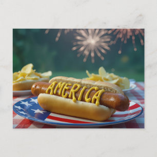 4 juli Hotdog Viering Briefkaart