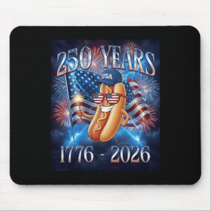 4 juli Hotdog Vuurwerk Vlag 250e Amerikaanse Verja Muismat