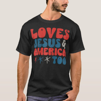 4 juli houdt van jezus Christelijk en amerika ook T-shirt
