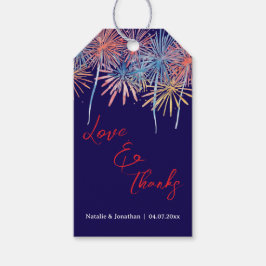4 juli Huwelijk Bedankt Cadeaulabel
