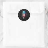 4 juli IJs Amerikaanse Vlag Patriottische Summ Ronde Sticker (Tas)