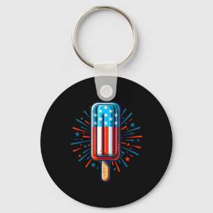 4 juli ijs Amerikaanse vlag patriottische zomer Sleutelhanger