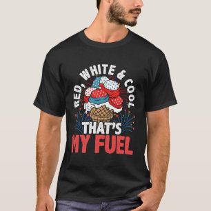 4 juli IJs Crème Rood Wit Koel Patriottisch USA T-shirt