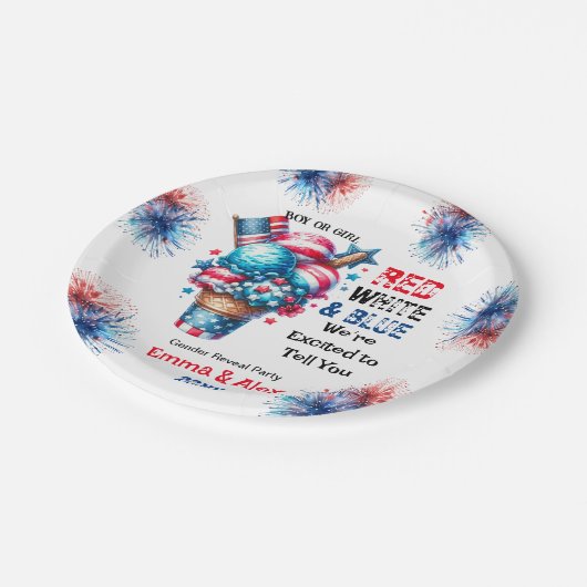 4 juli IJs Geslacht onthullen Papieren Bordje (Gekanteld)