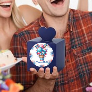 4 juli IJs Geslacht Onthullen Team Boy Ronde Sticker