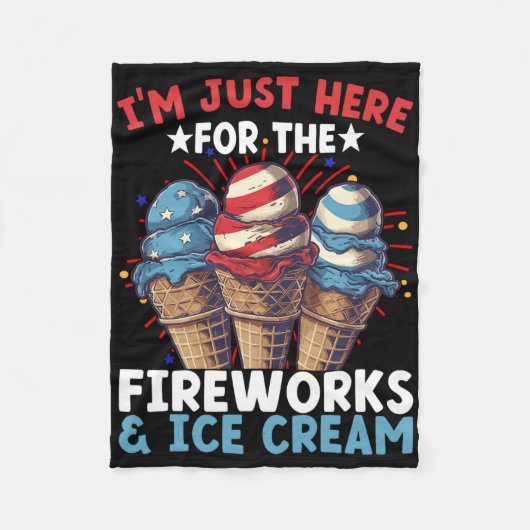 4 juli ijs Patriottisch ijs Fleece Deken (Voorkant)