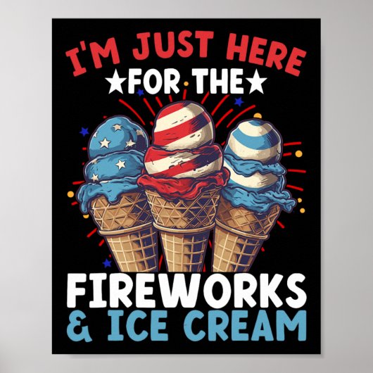 4 juli ijs Patriottisch ijs Poster (Voorkant)