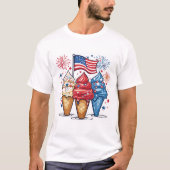 4 juli IJs VS Vlag Mannen T-shirt (Voorkant)