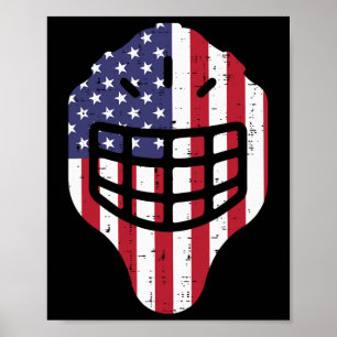 4 juli ijshockeyhelm Amerika vlag Amerika Bo Poster