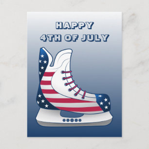 4 juli ijshockeyschaatsen feestdagenkaart