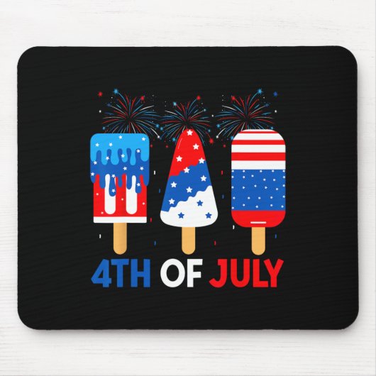 4 juli ijsjes grappig patriottisch Amerikaanse vla Muismat (Voorkant)