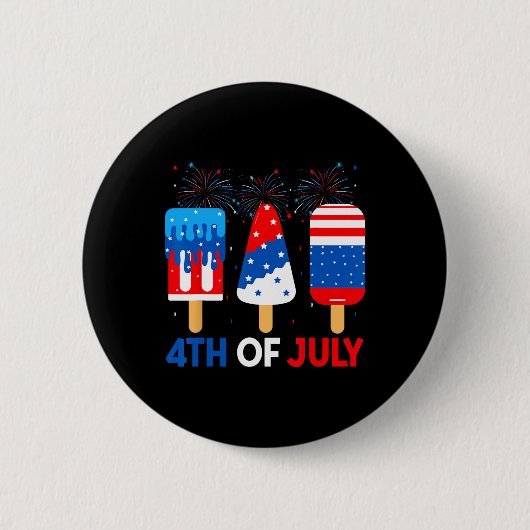 4 juli ijsjes grappig patriottisch Amerikaanse vla Ronde Button 5,7 Cm (Voorkant)