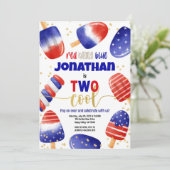 4 juli ijsjes Twee Koel Kind 2e Verjaardag Kaart (Staand voorkant)