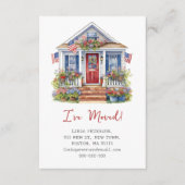 4 juli Ik heb een nieuw adres verplaatst Aankondiging (Voorkant)