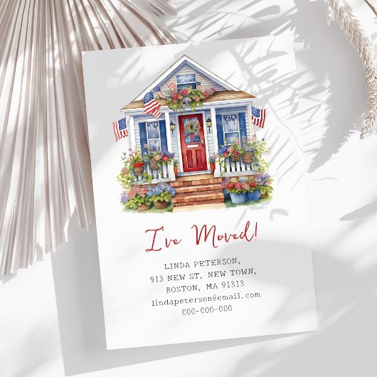 4 juli Ik heb een nieuw adres verplaatst Notitiekaartje