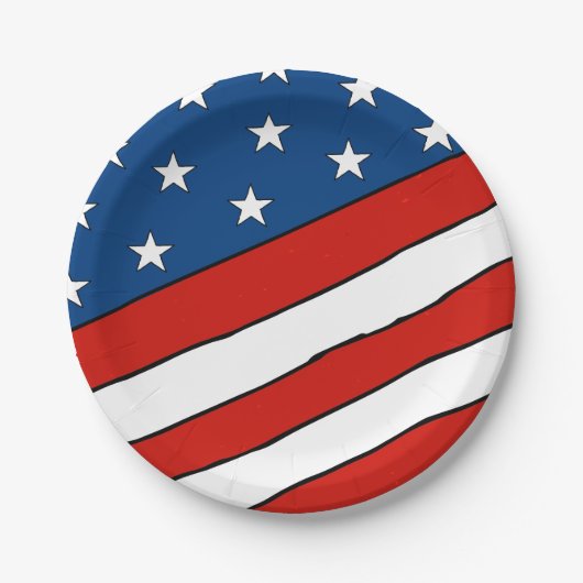 4 juli illustratie 4 juli Onafhankelijkheid Papieren Bordje (Voorkant)