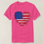 4 juli Illustratie Mijn hart is Amerika T-shirt (Design voorkant)