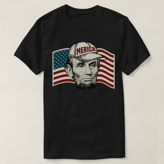 4 juli in abraham merica t-shirt (Design voorkant)