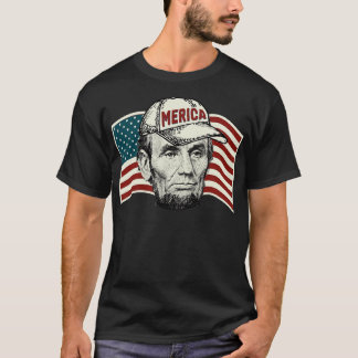 4 juli in abraham merica t-shirt