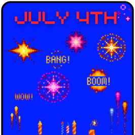 4 juli in pixels t-shirt