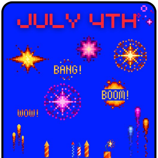 4 juli in pixels t-shirt