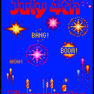 4 juli in pixels t-shirt