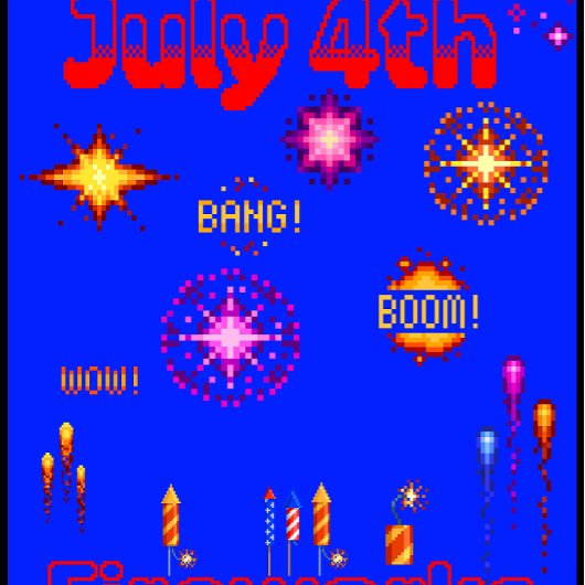 4 juli in pixels t-shirt