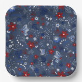 4 juli, Independence Patriottisch Rood Wit Blauw Papieren Bordje (Voorkant)