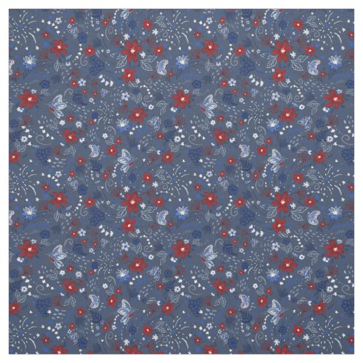 4 juli, Independence Patriottisch Rood Wit Blauw Stof (Swatch)