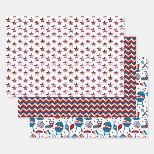 4 juli inpakpapier vel (Set)