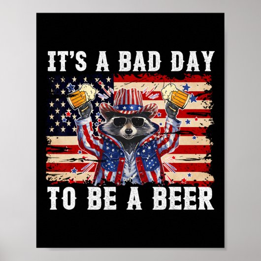 4 juli is het een slechte dag om een grappige bier poster (Voorkant)