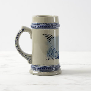 4 juli Iwo Jima God Bless America Ceramic Stein Bierpul