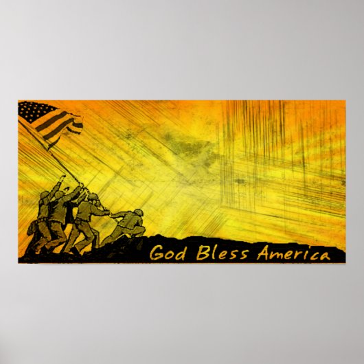 4 juli Iwo Jima God zegene Amerika Poster (Voorkant)