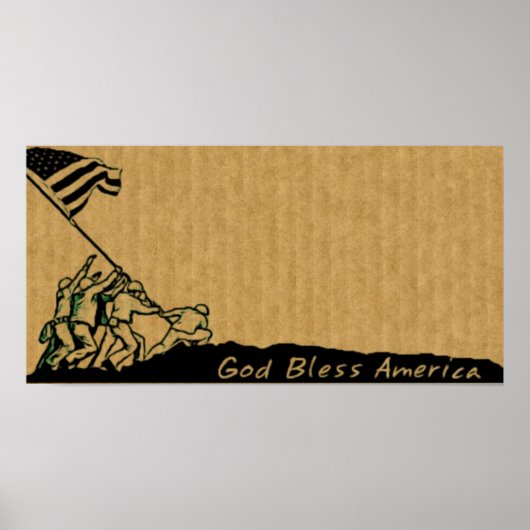 4 juli Iwo Jima God zegene Amerika Poster (Voorkant)