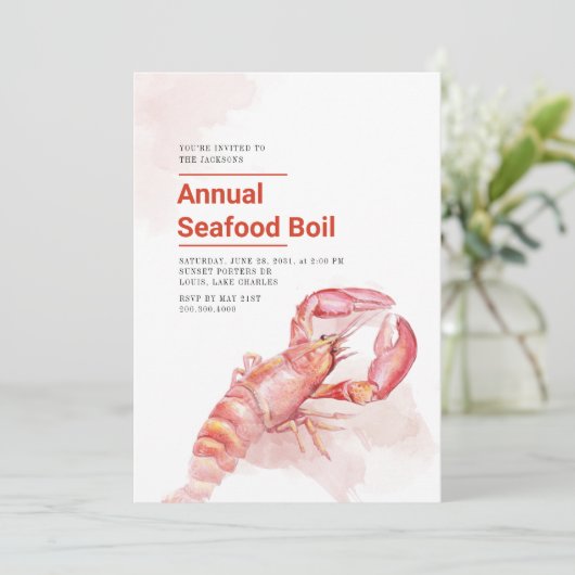 4 juli Jaarlijkse zeevruchten Kook Waterverf Kreef Kaart (Staand voorkant)