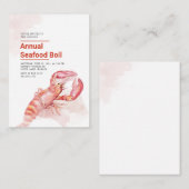4 juli Jaarlijkse zeevruchten Kook Waterverf Kreef Notitiekaartje (Voorkant / Achterkant)
