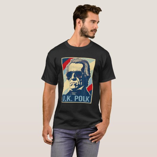 4 juli James K Polk is mijn President patriottisch T-shirt (Voorkant volledig)