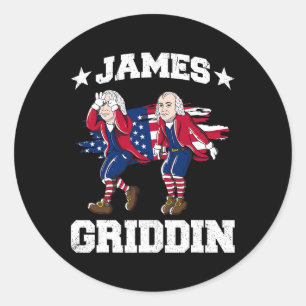 4 juli James Madison Griddy James Griddin 1 Ronde Sticker